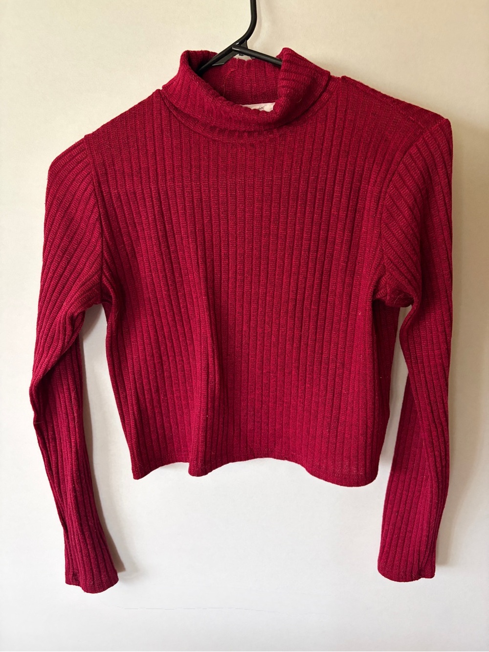 Olivia Rae Red Ribbed Mock Neck Sweater